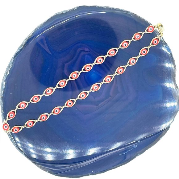 Evil Eye Anklet - 14K Gold Plated – Amulet Anklet - Beach Jewelry - Picture 5 of 10